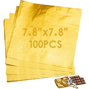 7.8 بوصة غلاف رقائق 100pcs شوكولاتة كبيرة الشوكولاته شريط الأغطية أوراق الذهب مربعة لبروتين طاقة البروتين الشوكولاتة