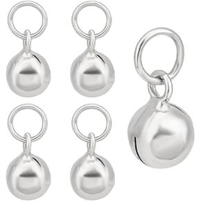 Benecreat 5pcs 925 sterling Silver Jingle Bells ، سحر ميني ميني ميني مقعد بحجم 5 مم من الذهب مع خاتم القفز ، أجراس الحرف اليدوية للمنزل. in Kuwait