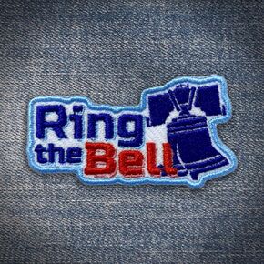 Ring The Bell Philadelphia Patch Philly Baseball Embroidered Patches Gifts 3" Iron On Embroidery Patch for Caps, Bags, Backpacks, Hat, Jackets, Uniform DIY PVC Patch Gifts 3 Inches