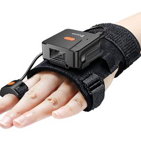Eyoyo 1D Wearable Glove Ring Bluetooth Barcode Scanner, Left&Right Hand Wearable,Finger Trigger Wireless Bar Code Reader Inventory with Retractable Lanyard Compatible with iPhone iPad Android Tablet