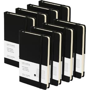 Coopay 4 Pack Package Notebook Journals Bulk ، 3.5 "× 5.5" ، 160 صفحة مبطن ، A6 Mini Notepad Hardcover Leather Journal مع ورقة سميكة 100GSM ، دفاتر صغيرة لكتابة أعمال الرجال (أسود)