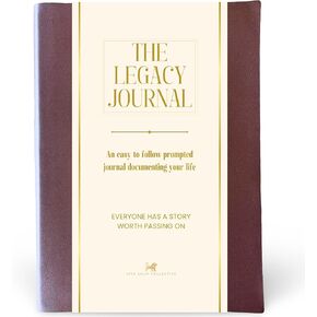 Calm Collective Genuine Leather Legacy Journal | Preserve your Life Story, Celebration of Life, & Memory Keepsake for Grandparents, Mom, Dad