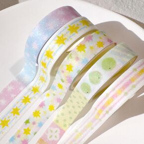 5 لفات النجمة شريط Washi للحصول على الشريط اللمعان اللمعان اللمعان مجموعة washi مجموعة اللمعان اللطيف ملصقات الشريط washi تزيين شريط washi شريط washi