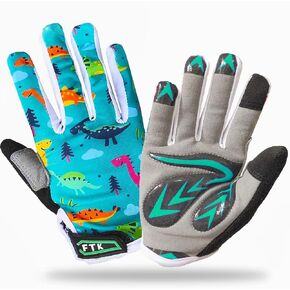 Kids Bike Gloves Boys Girls Gel Padded Full Finger/Half Finger Road Riding Mountain Bicycle Non-Slip Cycling Glove for Youth Junior Children Ages 2-11