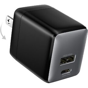 USB C Charger Block, 30W USB C Charger Fast Charging, Dual-Port Compact USB Charger Block with Foldable Plug, Compatible with 16/16 Pro/15/15 Plus/15 Pro/15 Pro Max/14/13/12/11