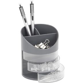 RealSpace® 6-Compartment Desk Organizer مع ، 4-3/4 "H x 4-3/4" W x 3-3/4 "D ، رمادي