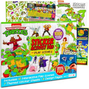 تم تعيين نشاط سلاحف النينجا المتحولة في سن المراهقة مع كتاب تلوين TMNT والملصقات والألعاب والألغاز والمزيد (حزمة حفلة السفر)