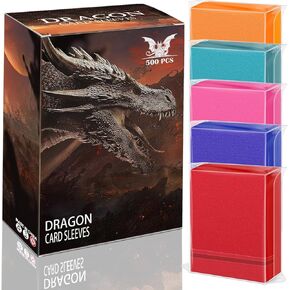 500 PS Trading Card Sleeves,MTG Card Sleeves Perfect Fit for Baseball,Yugioh,Magic,TCG Cards and 5 Color Standard Card Protectors Football,Game,Sport Card (Style 3)