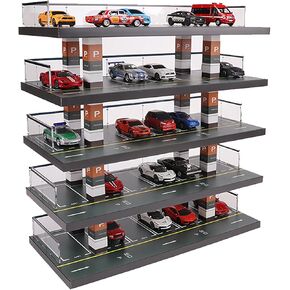 عرض موقف لسبائك طراز سيارة ، 1/64 مقياس تخزين سيارة Diecast ، ومواقف مرآب ديوراما - مع 5 مستويات 32 بقعة كحد أقصى 50 سيارة