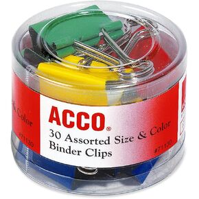 تشكيلة مقطع الموثق ، 30 قطعة ، 3 أحجام: 1/2 "، 3/4" ، 1-1/2 "، Asst. Colors ACC71130