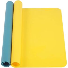 حصيرة ورقة سيليكون كبيرة 2 عبوة لقالب صب الراتنج ، أدوات الطين حصيرة 15.7 "× 11.8" (الأصفر والأخضر