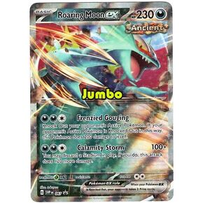 بطاقة Pokemon Jumbo - Roaring Moon Ex - SVP 067 - Paradox Rift - Black Star Promo Propo - بطاقة كبيرة الحجم