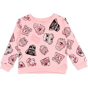 STAR WARS Mandalorian The Child Girls French Terry Pullover Sweatshirt Pink