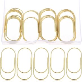 20pcs مقاطع الورق الذهبي ، وخلع الورق الذهب الضخم 2inch مقاطع الورق Jumbo مع صندوق واضح للمستلزمات المكتبية الهدايا المدرسية زخرفة الزفاف
