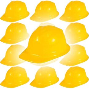 شركة Dreidel Company Yellow Construction Hat خوذة وحفلات حجم الطفل ومستلزمات الفصول الدراسية (12 حزمة)