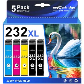 232XL Ink Cartridges Combo Pack (5Pack) Latest Upgrade Remanufactured Replacement for 232 Ink Cartridge for XP-4200 XP-2930 XP-4250 XP-2950 Printer Ink 232 XL (2*Black/Cyan/Magenta/Yellow)