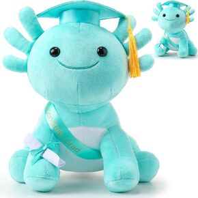 Hydren 10 بوصة التخرج Axolotl Plush محشو الحيوانات المحشو الحيوانات مع دبلوم قبعة التخرج و SASH ، هدية أفخم لمرحلة ما قبل المدرسة ، روضة الأطفال ، صديق ، الأقارب (نيو فوشيا) in Kuwait
