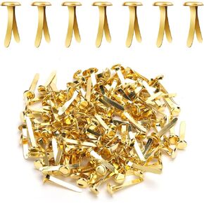 150pcs Metal Paper Fasteners, 0.31x0.67in Gold Paper Clips Round Head Mini Brads DIY Split Pins for Crafts Scrapbooks Cards Photo Walls