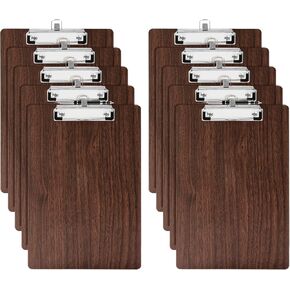 Wooden Clipboard, A5 Wood Clip Board,Clipboard Folder with Low Profile Clip and Hanging Hole,A5 Clipboards for Classroom (10 Pack)