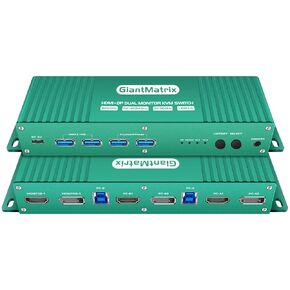 hdmi displayport kvm Switch 2 Monitors 2 Computer 144Hz Hotkey Switching Dual Monitor kvm Switch displayport hdmi 165hz displayport hdmi kvm 2 Monitors 2 Computers FreeSync G-SYNC GiantMatrix