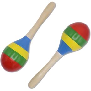 Wooden Maracas Set, Latin Salsa Rumba Shakers, Hand Percussion Rattles for Rhythm and Music Making, Ideal for Bands, Ensembles, Classrooms and Parties, Pack of 2