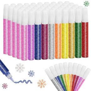50Pcs Craft Glitter Glue Pens,10 Colors Craft Glitter Bulk Gel,Glitter Glue Stick Bulk for DIY Arts Projects,Painting Scrapbooking,Card Decorating Supplies