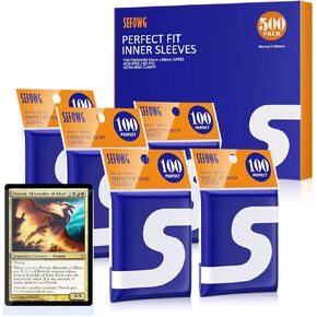 500 Pack Perfect Card Sleeves ، الأكمام الداخلية المثالية لبطاقات الأجنحة المزدوجة مع TCG ، MTG ، PKM ، TCG ، تداول ، بطاقات الألعاب