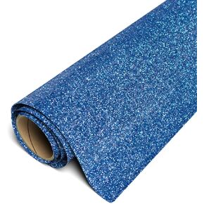 SISER GLITTER HTV 12 "x3ft Roll (Blue Blue) على فينيل نقل الحرارة