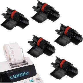 5 قطع IR40T حاسبة الحاسبة حبر حبر القبعات قطع الشريط البديل لـ IR-40T CA-SIO HR-100TM HR-170RC CAN-ON P23-DHV ، Black & Red IR-40T CP13 MP-12D PR-42 IR-40T