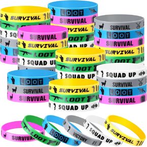 60 PCS ألعاب Wristbands لعبة فيديو ذات طابع أساور لعبة الحفلات معصم الأساور الملونة للسيليكون الملون لصالح حفل ​​عيد ميلاد Gamer 6 Style