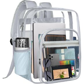 Clear Backpack Large Backpack Heavy Duty Sturdy Shape Transparent Backpack (C-Clear)