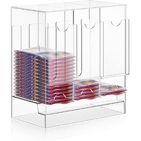 Acrylic Booster Pack Dispenser, Card Dispenser Storage and Organizer, for Trading Card, Booster Packs, Sports & More(3 Slots)