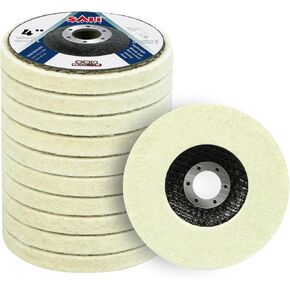 SALI 10 Pcs 4 Inch Wool Felt Polishing Wheel Disc Wool Polishing Wheel Disc for 4" Angle Grinder Felt Grinder Polishing Wheel Arbor 5/8" for Metal, Marble Stone, Furniture, Car in Kuwait
