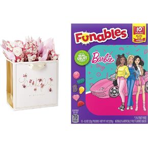 Hallmark 7 "حقيبة هدايا عيد ميلاد متوسطة مع ورق منسجة ومولودات Barble Kids Fruit Fruit Bundle