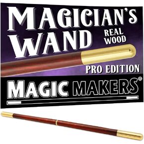 Magic Wand Pro Model Wood Wood مع نصائح معدنية ذهبية - اختيار الساحر