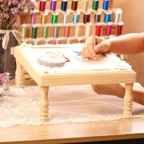 طقم التطريز ، DIY Craft Embroidery Corchet غير مريح غير مريح للحرف اليدوية المصنوعة يدويًا للتطريز (إبرة التطريز الفرنسية الخشبية ، الأزرق)