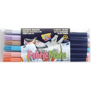 Y&C Fabricmate Pen Brush Tip Set Pastel 6pc Y&CFabricmatePenSet6ctPAssortedel