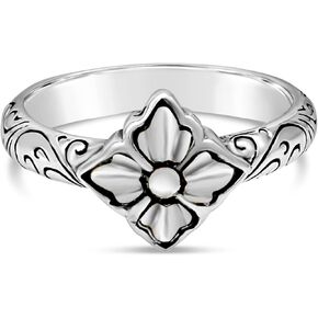 Gold Plated Sterling Silver 925 / Sterling Silver 925 Bali Filigree Ring