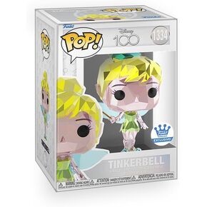 Disney: Tinkerbell - Tinker Bell (Facet Variant) 100th Anniversary Exclusive Vinyl Figure Collectibles Bundle with Compatible Funko Pop Box Protector