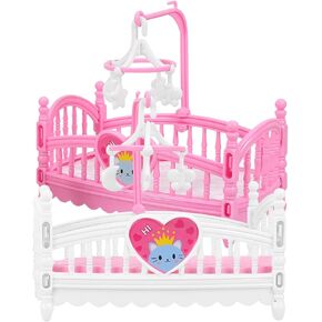 Toyandona 2PCS Dollhouse ، 1: 12 Mini Crib Toy Miniature Crib Model Mini Baby Bed Crib Cradle for Miniature Dollhouse Parture Party Kit
