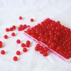 240pcs Glass Beads for Bracelets, 6mm Round Glass Beads for Jewelry Making DIY Crafts (White)