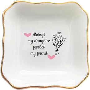 BAT TRANG Ring Dish | Ring Trinket Always My Daughter Forever My Friend For Daughter - from Mom, Dad on Birthday, Christmas, Graduation Day