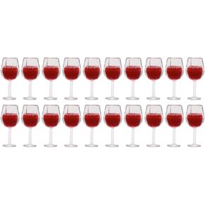 Logofun 20 PCS Dollhouse Red Wine Classes Miniature Goblet Glasses Model Mini House Accessories