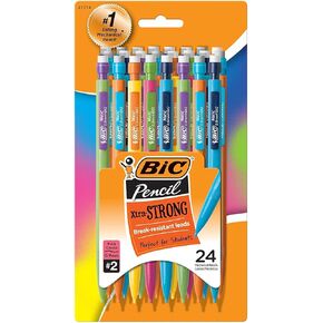 BIC Xtra-Strong Mechanical Pencil, Colorful Barrel, Thick Point (0.9mm), 24-Count, 2 Pack