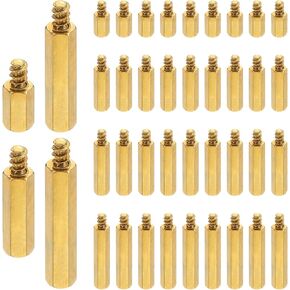 PATIKIL 40Pcs M2.5.5 Hex Standoff Spacer, Male to Female Copper Threaded Pillars Standoff Spacer Hexagonal Spacers Standoffs Screws Nuts for PC PCB Motherboard
