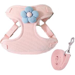 Puppy Harness & Leash Set, Soft Mesh Padded Cat Harness Cute Dog Vest for Outdoor Walking, Running