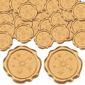 CRASPIRE 1 BOX 25PCS Seashell Wax Stamp Stamps ملصقات Sea Shell Sealing Ocean Ocean Blue لاصق لاصق الشمع.