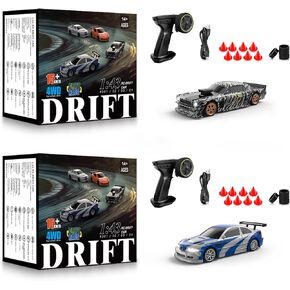 2 PCS RC DRIFT CAR ، 1/43 مقياس 2.4 جيجا هرتز كامل ميني RC REMOTE CONTROL CARM ، سيارة سباق عالية السرعة 4WD مع الأضواء ، إطارات السباق ، RC Model CARS هدية للبالغين ، الأطفال ، الأولاد ، الفتيات
