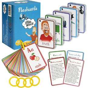 Steve and Maggie Sight Words Phonics Flash Cards - 115 Dolch Sightwords with Images ، Toory Learning Resident Cards Toy لرياض الأطفال ، أطفال المدارس المنزلية 3 4 5 سنوات
