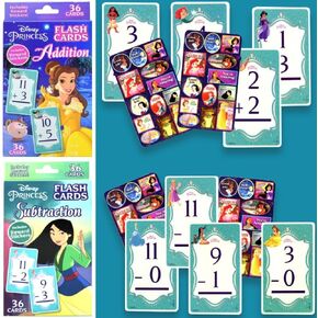 مجموعة ألعاب Math Disney Princess - حزمة مع إضافة بطاقات فلاش للبنين والبنات | ديزني برينسيس التعلم ألعاب للأطفال الذين تتراوح أعمارهم بين 5-6 سنوات